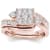 10K Rose Gold .75ctw Diamond Solitaire Halo Engagement Bridal Ring Set (
I2-Clarity-H-I-Color )