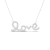 10K White Gold Diamond 'Love' Necklace 18inch(1/6Ct/ I2,H-I)