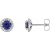 14K White Gold Lab Grown Sapphire and 1/8 CTW Natural Diamond Stud Earrings