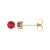 14K Yellow Gold Lab-Grown Ruby 4-Prong Set Scroll Stud Earrings for Women