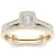10K Yellow Gold .50ctw Diamond Solitaire Halo Wedding Band Ring Set (
I2-Clarity-H-I-Color )