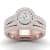 10K Rose Gold 1.0ctw Diamond Bridal Round Halo Engagement Ring Band Set
( I2-Clarity-H-I-Color )