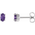 14K White Gold Amethyst Stud Earrings for Women