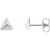 Platinum 950 Pyramid Cut Stud Earrings for Women