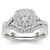 10K White Gold 0.90ctw Diamond Halo Engagement Band Bridal Ring(Color
H-I, Clarity I2)