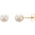 14K Yellow Gold 7-7.5 mm Cultured White Freshwater Pearl Earrings for Women