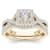 14k Yellow Gold 1.0ctw Engagement Ring Band Bridal Set Square Halo(
I2-Clarity-H-I-Color )