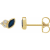 14K Yellow Gold Sapphire and 0.05ctw Round Cut Natural Diamond Stud Earrings