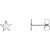 Platinum Star Friction Post and Back Stud Earrings for Women