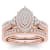 10K Rose Gold .50ctw Diamond Marquise Shape Halo Bridal Ring Set(
I2-Clarity-H-I-Color )