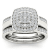 14K White Gold .33ctw Diamond Halo Engagement Ring Bridal Wedding Band
Set (I2-Clarity-H-I-Color)