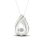 10K White Gold 0.01 Ct Round Diamond Teardrop Pendant With Chain (Color-
H-I, Clarity-I2)