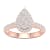 10K Rose Gold .75ctw Round Diamond Pear Shape Halo Engagement Ring
(Color H-I, Clarity I2)