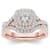 10K Rose Gold 0.90ctw Diamond Halo Engagement Band Bridal Ring(Color
H-I, Clarity I2)