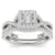 14k White Gold 1.0ctw Engagement Ring Band Bridal Set Square Halo(
I2-Clarity-H-I-Color )