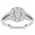10K White Gold 1.0ctw Round Diamond Split Shank Cluster Engagement Ring (I2-Clarity-H-I-Color)