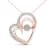 10k Rose Gold Diamond Double Heart Pendant With 18 Inch Chain (H-I
Color, I2 Clarity)(0.15 ctw)