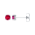 14K White Gold Lab-Grown Ruby 4-Prong Set Scroll Stud Earrings for Women