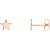 14K Rose Gold Star Friction Post and Back Stud Earrings for Women
