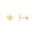 14k Yellow Gold 8.25x7.4 mm Fleur-de-Lis Stud Earrings for Women