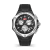 Fashion watch with black leather strap
