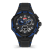 Fashion watch with black leather strap