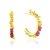 Cerise pink Jade Pellet Hoop (Gold Vermeil)