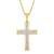 1/2CTW Diamond Stainless Steel Yellow Ion Plated Cross Pendant