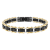 Stainless Steel Black & Yellow Ion Plated Link Bracelet