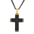 1/4CTW Black Diamond Stainless Steel Two-Tone Cross Pendant