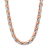 Stainless Steel 7MM Rose Ion Plated Chain Necklace