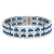 Stainless Steel White and Blue Ion Plated Link Bracelet