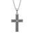 Diamond Accent Stainless Steel White Carbon Fiber Cross Pendant
