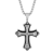 Diamond Accent Stainless Steel Black Ion Plated Cross Pendant