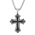 Diamond Accent Stainless Steel Black Ion Plated Cross Pendant