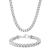 Stainless Steel Franco Chain Necklace & Bracelet Set