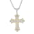 Diamond Accent Stainless Steel Yellow Finish Ion Plated Stacked Cross Pendant