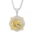 1/4CTW Diamond Stainless Steel Yellow Ion Plated Dragon Pendant