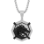1/4CTW Diamond Stainless Steel Black Ion Plated Dragon Face Medallion Pendant
