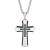 1/8CTW Blue Diamond Stainless Steel Cross Pendant