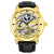 Men's Automatic Stainless Steel Watch on Black Leather Strap, Gold Tone
Skeletonized Dial