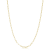Solid 14k Yellow Gold 2 mm Capsule Paperclip Link Chain Necklace for Women