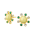 Cosmic Ethiopian Opal, Emerald and Diamond Studs