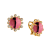 Mogul Gemstone Rubellite and Diamond Hex Earrings
