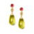 Mogul Large Gemstone Drop Quartz and Rubellite Earrings