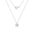 LUXGEM 10K White Gold Princess Cut Pendant Necklace | 0.5 Carat Cubic Zirconia