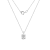 LUXGEM 10K White Gold Oval Cut Pendant Necklace | 2 Carat Cubic Zirconia