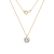 LUXGEM 14K Yellow Gold Round Cut Pendant Necklace | 1 Carat Cubic Zirconia