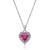 J'ADMIRE Tourmaline Simulant Platinum Over Sterling Silver Heart Pendant
with Chain