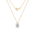 LUXGEM 14K Yellow Gold Emerald Cut Pendant Necklace | 1 Carat Cubic Zirconia